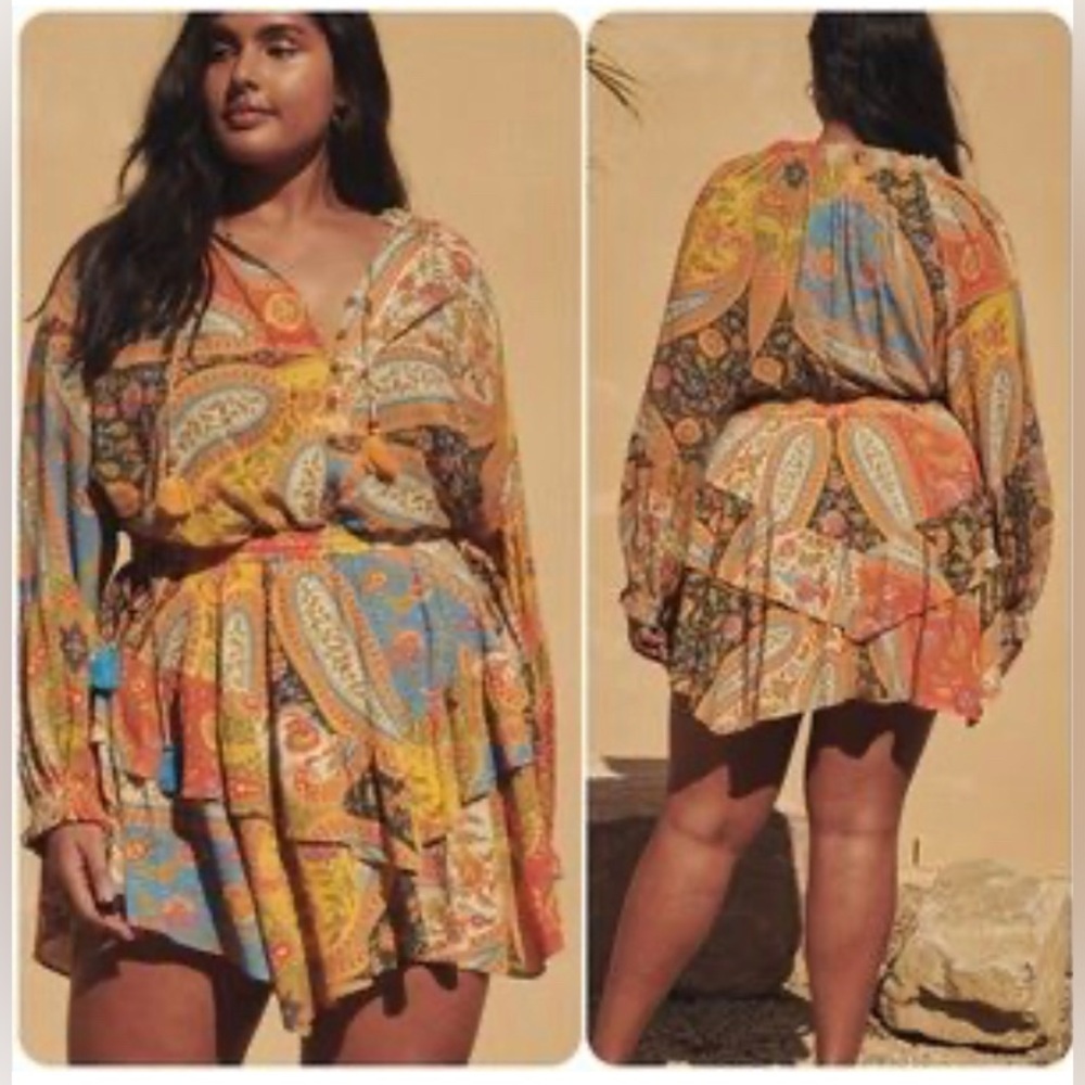 Spell & the Gypsy Collective belladonna Kaleidoscope Blouse(XL) Skirt(XXL) Set‎